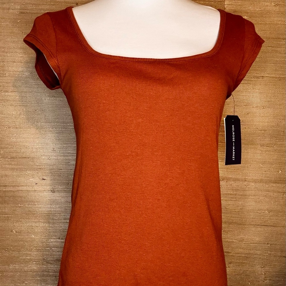 Melrose and Market Terracotta Square Neck Tee